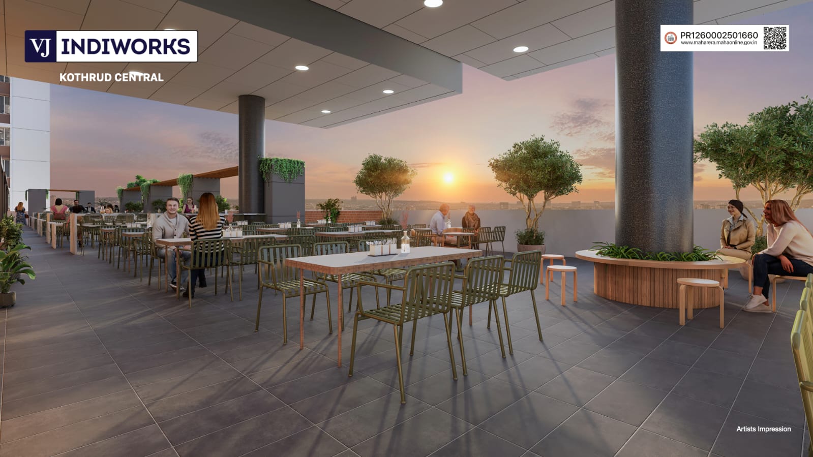 VJ Indiworks Kothrud Central | Premium Office Spaces in Pune Terrace View