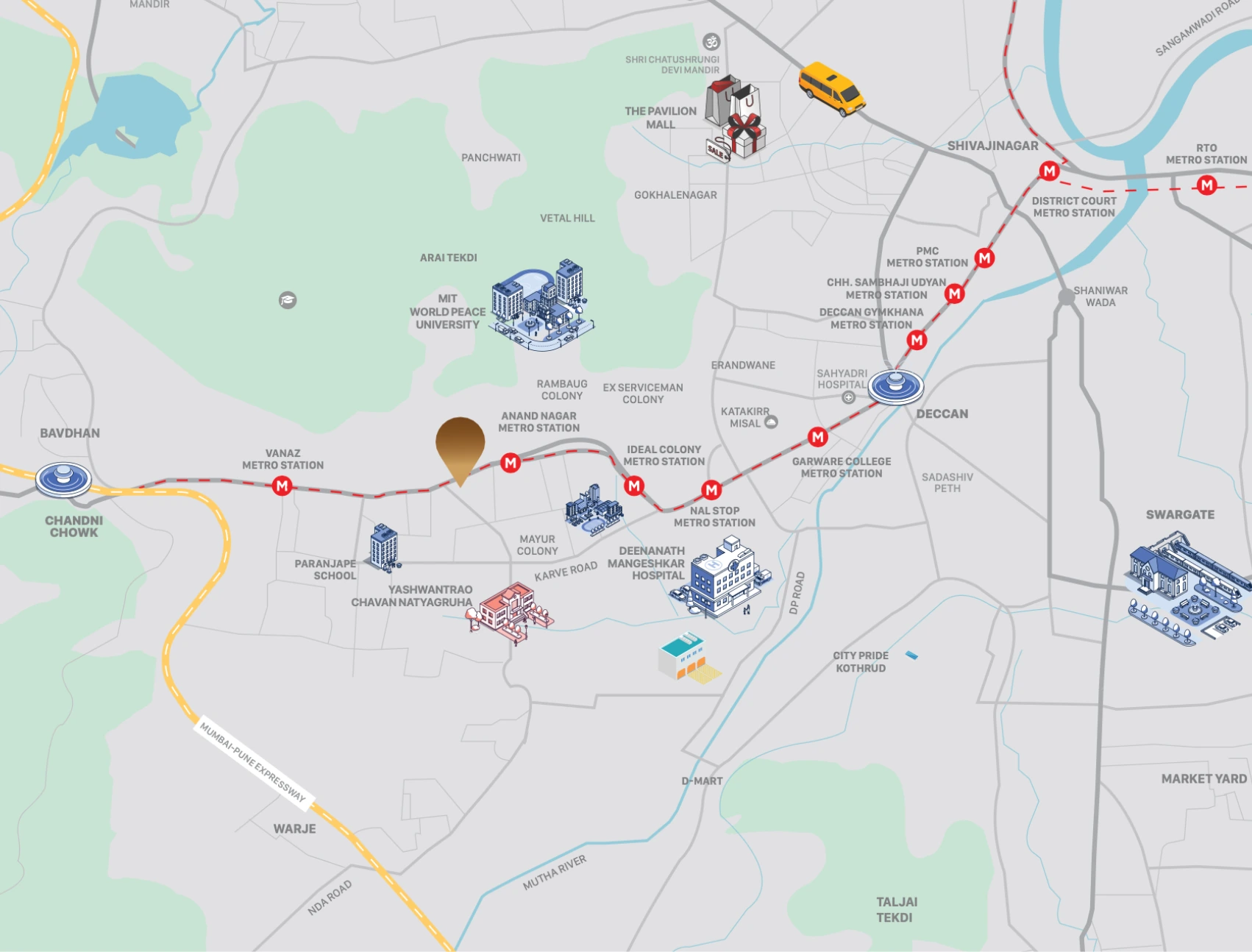 VJ Palladio Kothrud Central Location Map